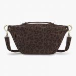 Choco Leopard Suede Crossbody Bag – handmade suede bag